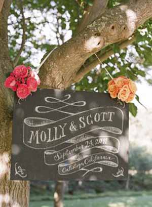 blackboard wedding signs