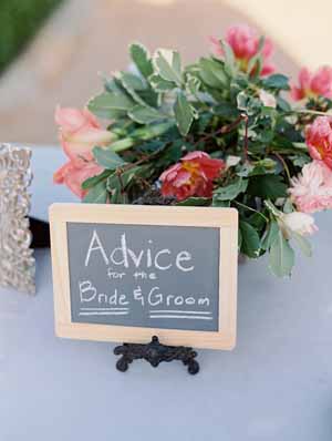 use blackboards to ask your guests for advice for the bride and groom