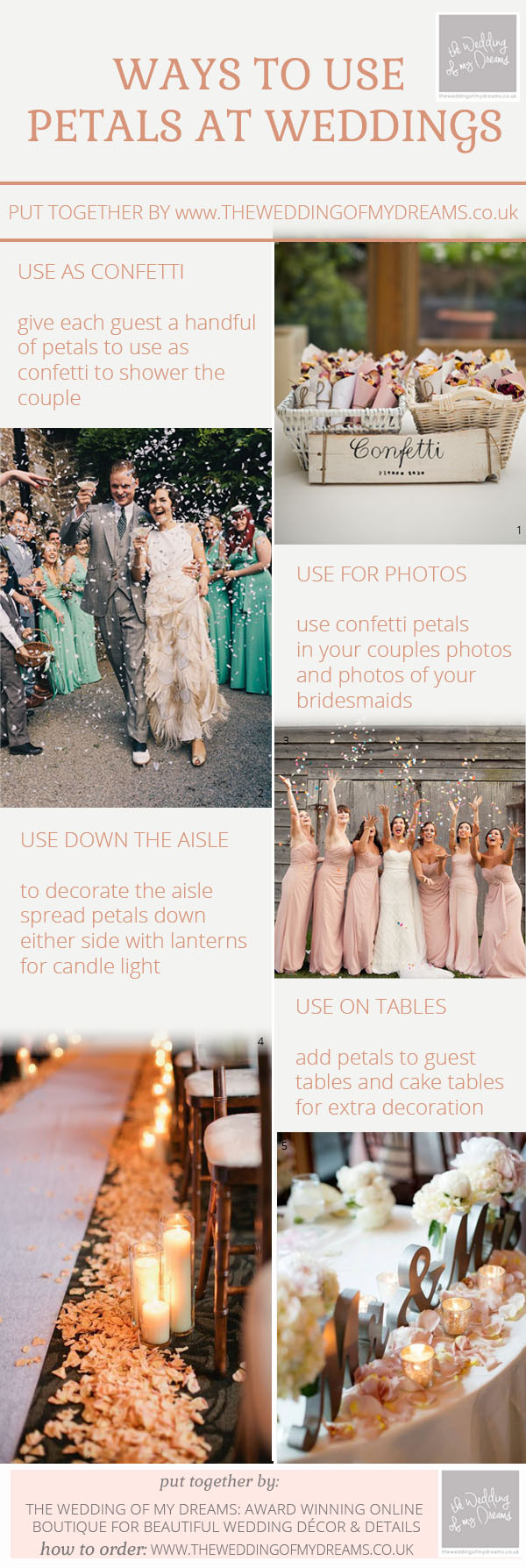 ways to use petals at your weddings - confetti petals petals in photos petals for wedding tables by @theweddingomd