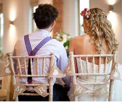 wedding chair sign ideas for the bride and grooms chairs 