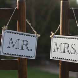 wedding chair sign ideas for the bride and grooms chairs 