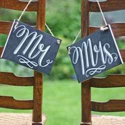 wedding chair sign ideas for the bride and grooms chairs