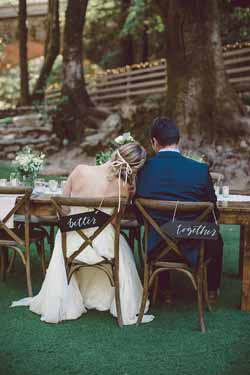 wedding chair sign ideas for the bride and grooms chairs 