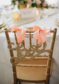 wedding chair sign ideas for the bride and grooms chairs 