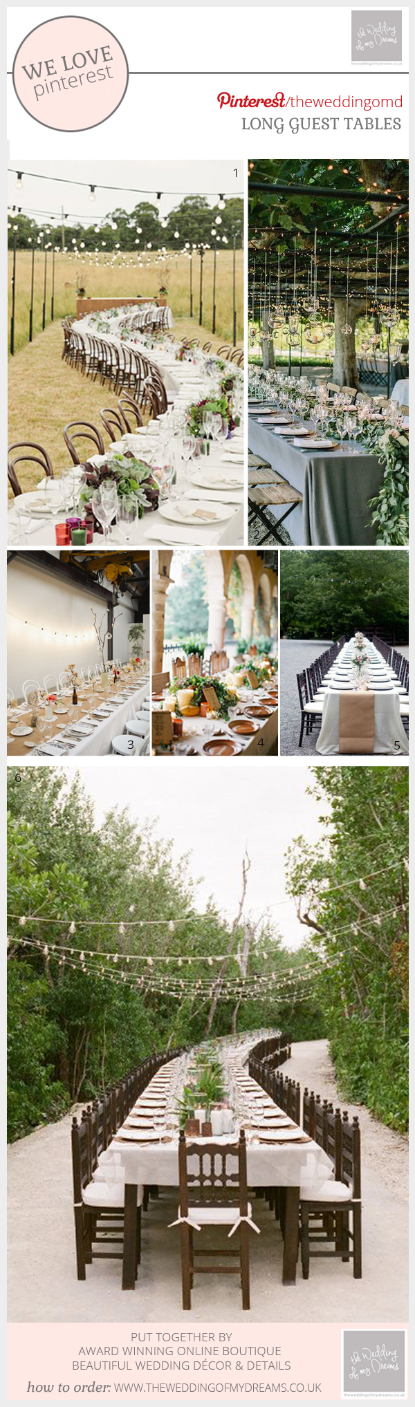 Long wedding guest tables ideas