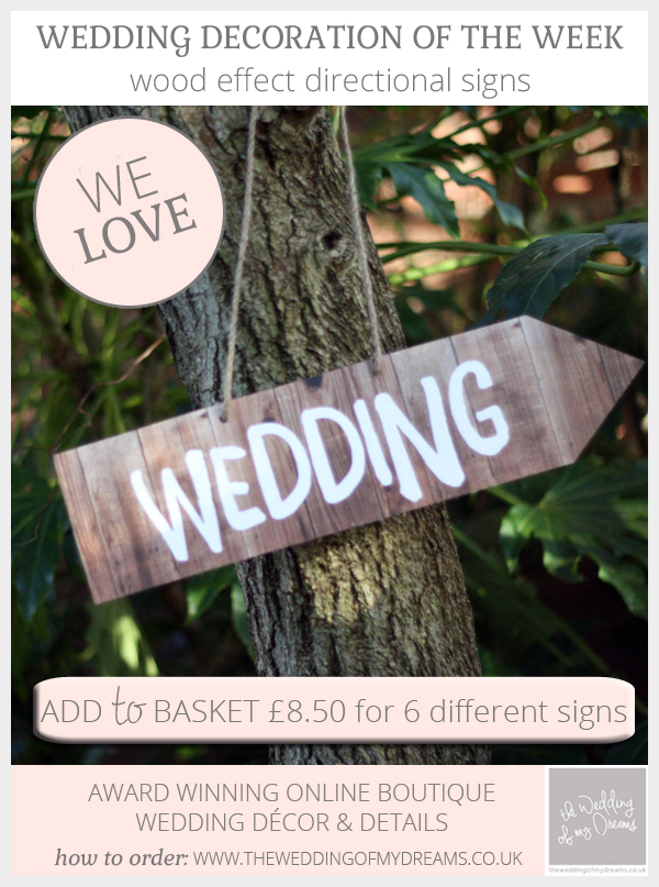 Wood effect wedding directional signs pack of 6 different signs available from @theweddingomd (directional wedding signs UK)