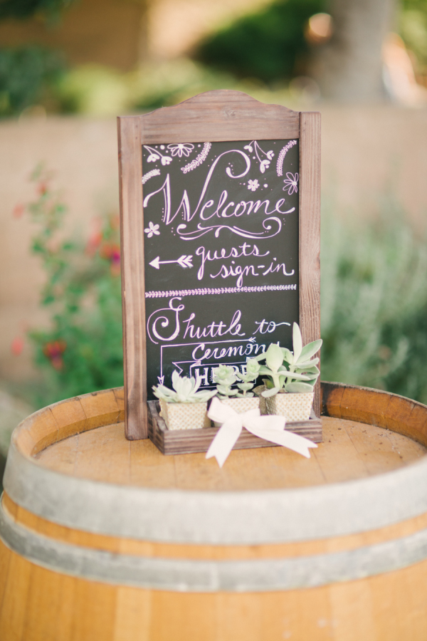 Chalkboard welcome signs - wedding welcome table ideas (1)