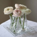 Glass and Gold Wedding Centrepiece Tray with 4 Vases (3)