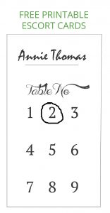 FREE Download: Printable Escort Cards