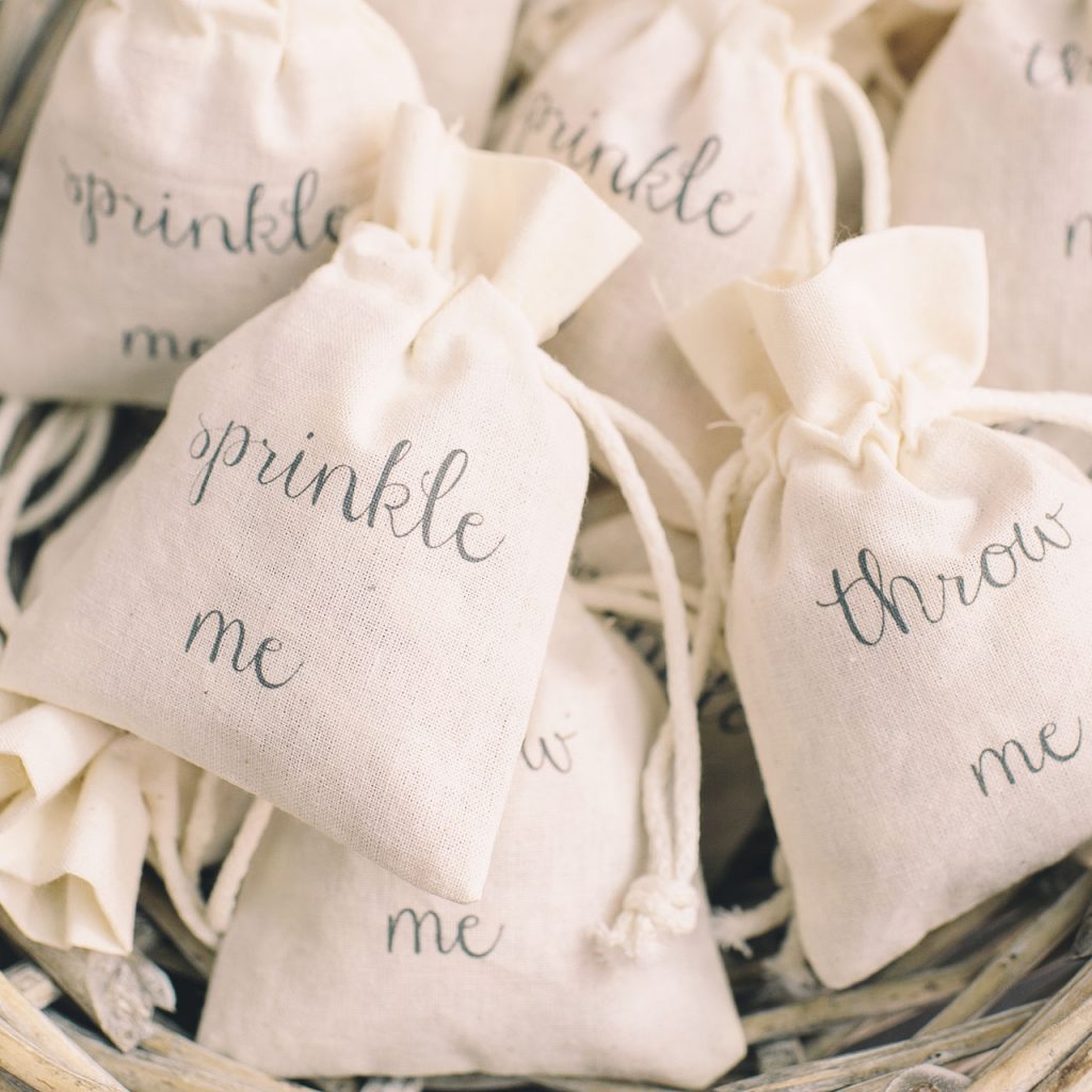 Sprinkle Me / Throw Me petal confetti bags - available from The Wedding of my Dreams @theweddingomd