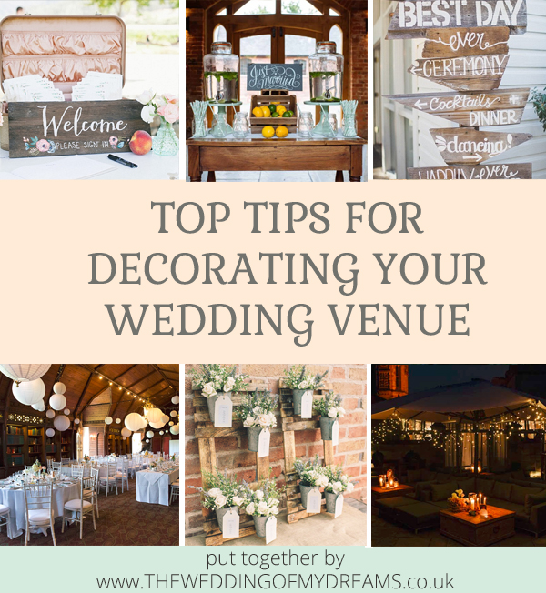 Top tips for decorating your wedding venue put together by @theweddingomd