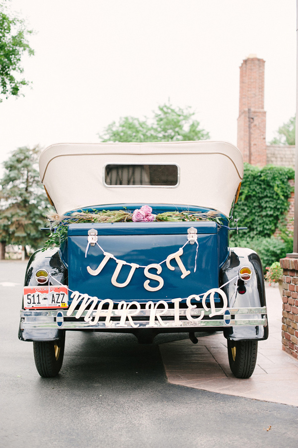 just married signs wedding cars