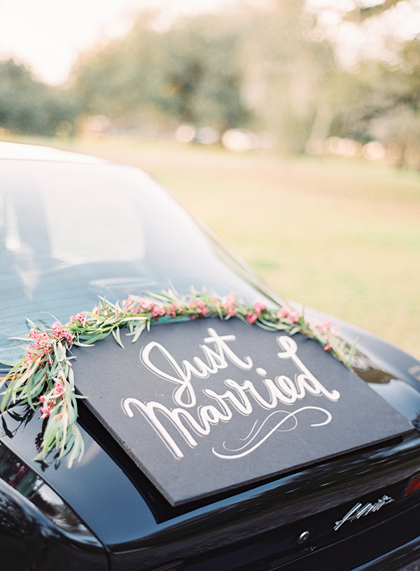 just married signs wedding getaway cars