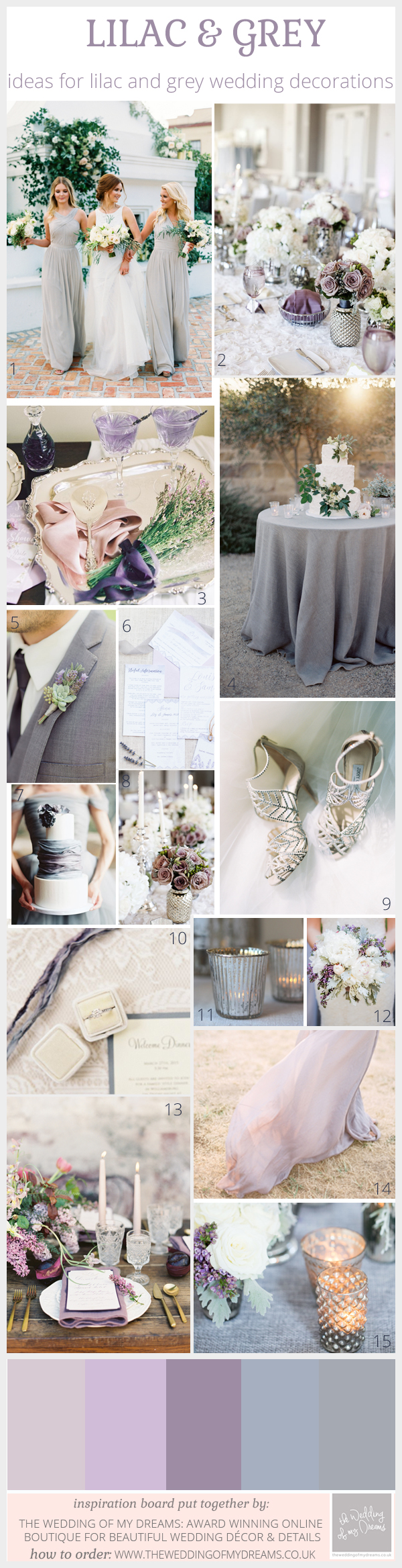 lilac and grey wedding decorations and ideas