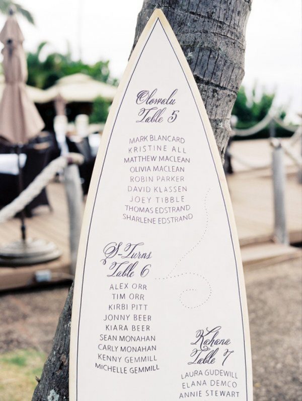 Summer Wedding Table Plans Destination Beach Weddings Surf Boards