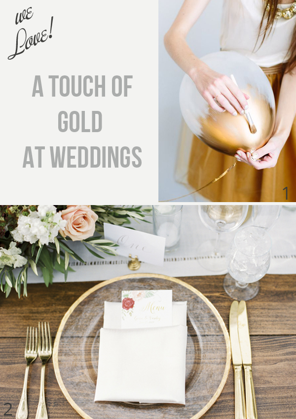 We love a touch of gold at weddings - gold wedding decorations