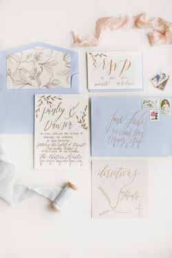 peach and blue wedding decorations and ideas