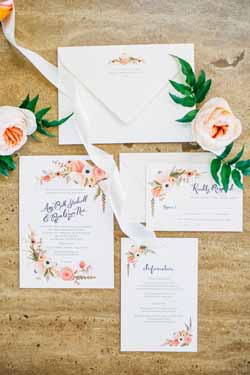 peach and blue wedding decorations and ideas