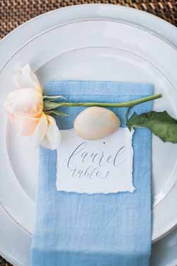 peach and blue wedding decorations and ideas