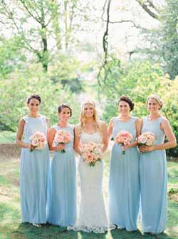 peach and blue wedding decorations and ideas