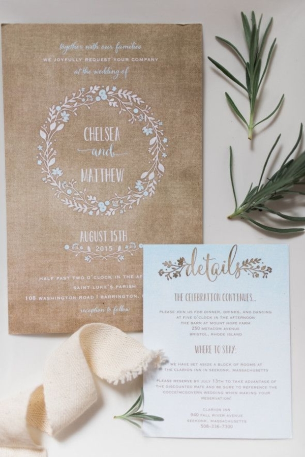 hessian wedding stationery rusticweddingchic.com - elizabethladuca.com