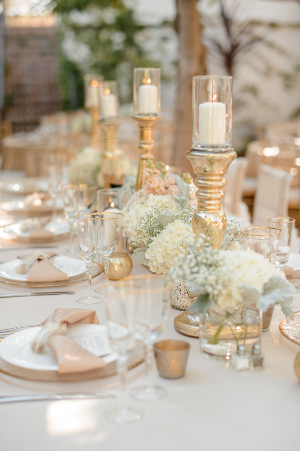 gold wedding decorations candle holders stylemepretty.com - ericaschneiderphotography.com