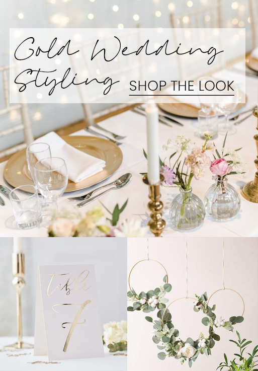 gold wedding styling decorations