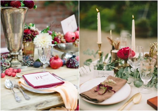 place setting ideas for autumn weddings 