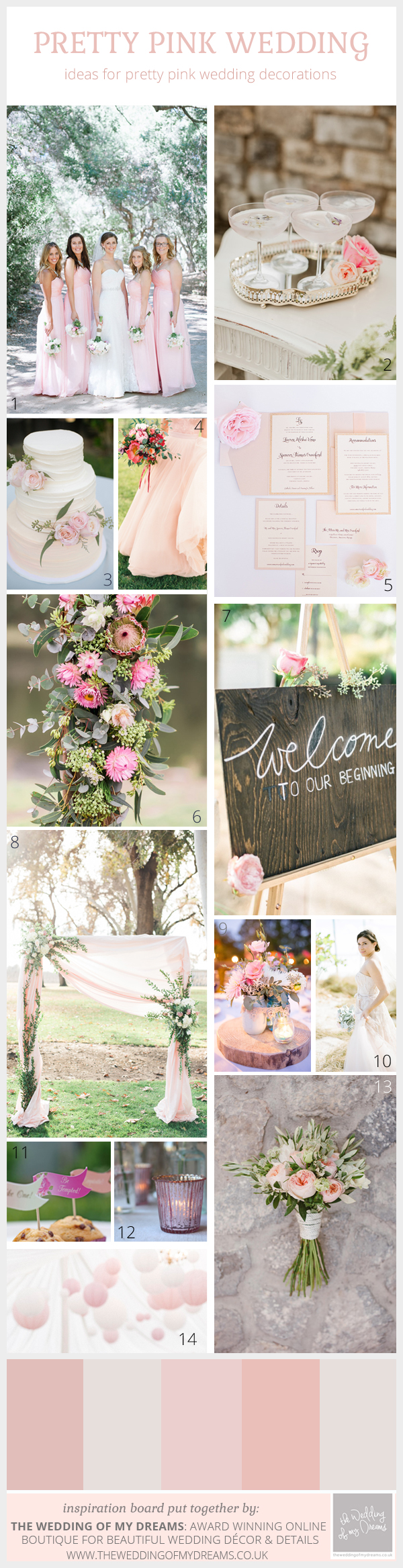 pretty pink wedding decorations and ideas