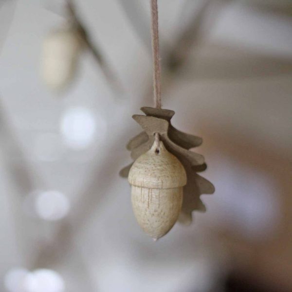 wooden acorns hanging winter woodland wedding decorations available from @theweddingomd