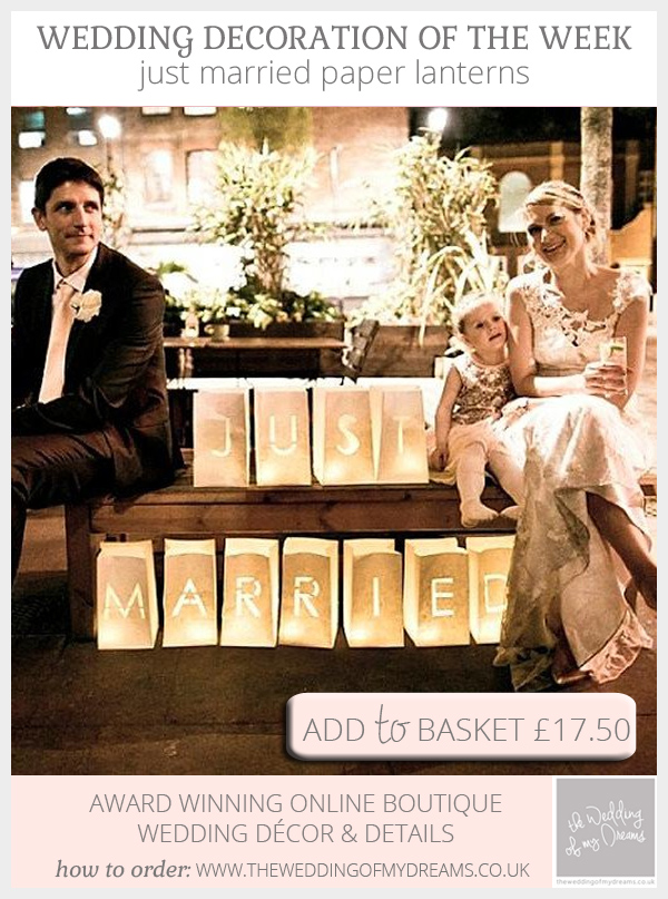 Just Married Paper Lanterns available from @theweddingomd