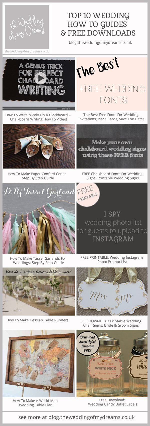 Top 10 Wedding How To Guides And Free Downloads From The Wedding of my Dreams