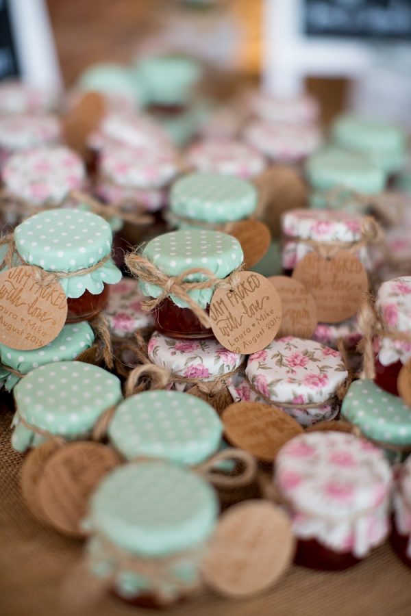 winter wedding favours jam