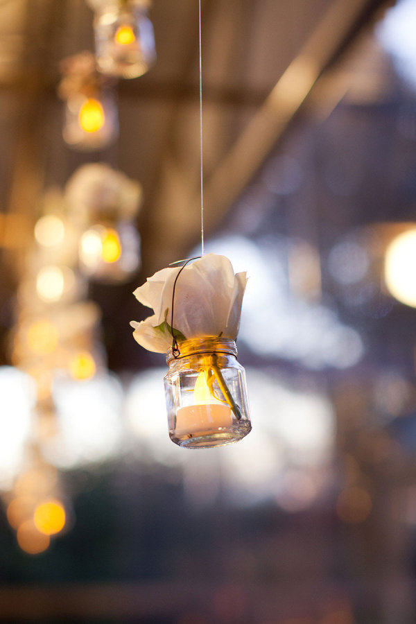 hanging vases with flowers winter weddings