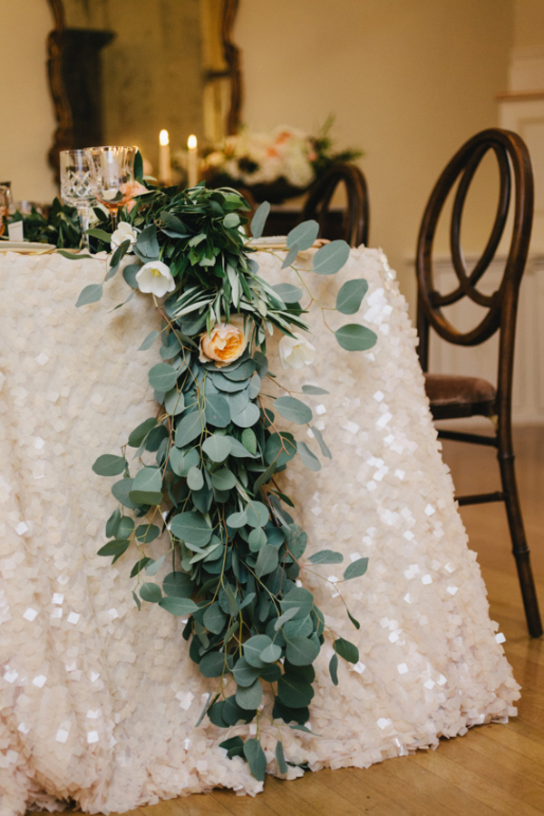 white sequin table cloths wedding