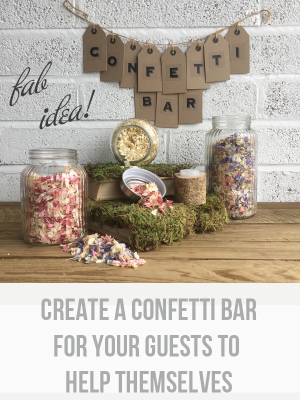 Create A Wedding Confetti Bar For Your Guests available to buy online from @theweddingomd create-a-confetti-bar-for-your-guests-to-help-themselves-by-theweddingomd