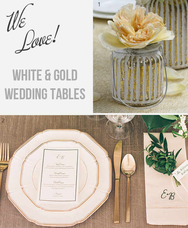 White and Gold Wedding Tables