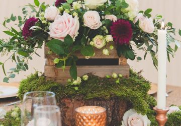 Featured Image wooden-crate-centrepiece-with-moss-and-copper-wedding-decorations-available-from-theweddingomd