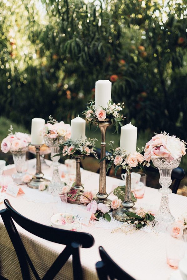 bronze candlesticks wedding tables