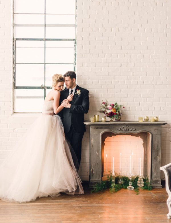 clear glass candlesticks wedding fireplace