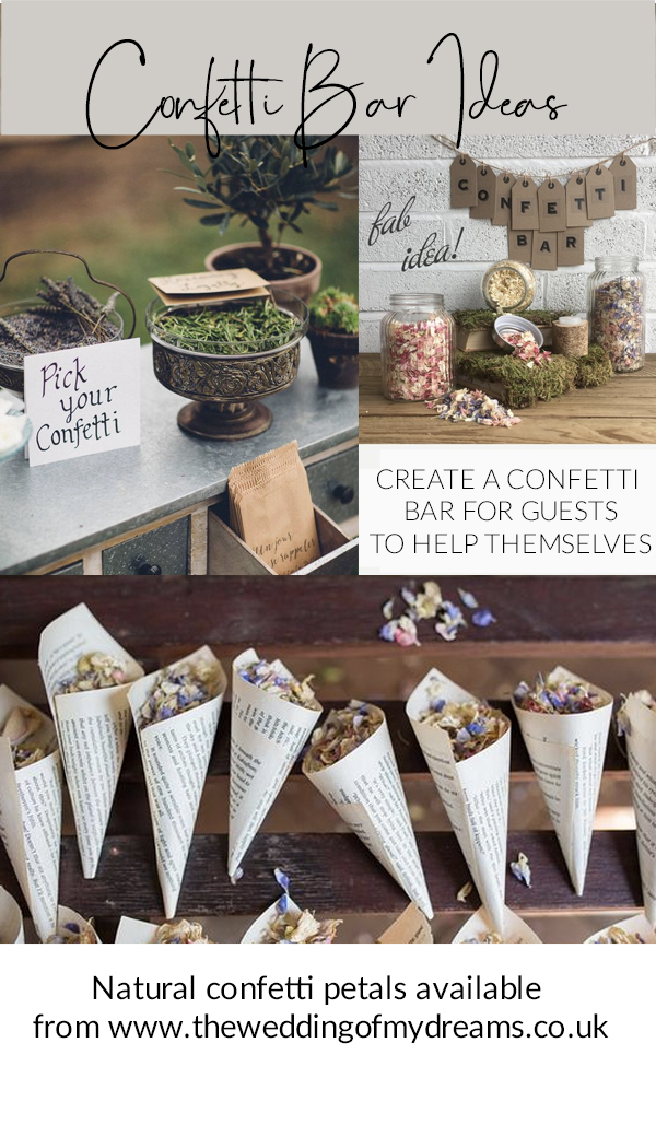 confetti bar ideas wedding confetti station