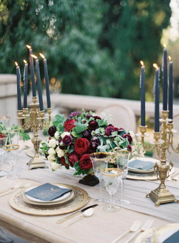 gold candlesticks wedding tables