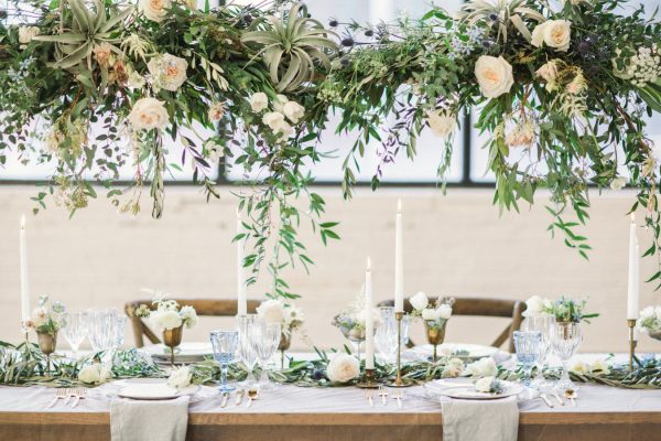 White And Gold Wedding Table stylemepretty.com - laurengabrielle.com