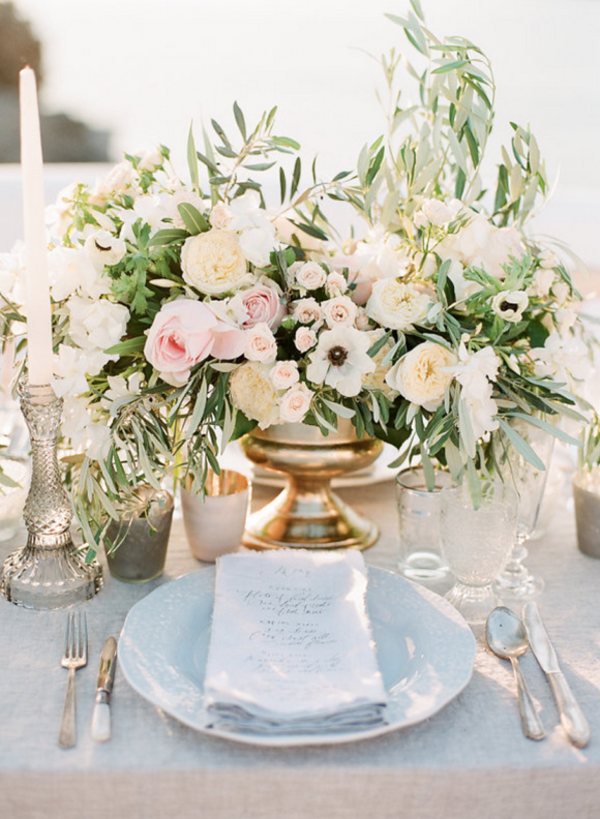 White And Gold Wedding Table weddingsparrow.com - vasia-weddings.com
