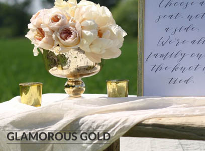 GLAMOUROUS GOLD WEDDING DECORATIONS