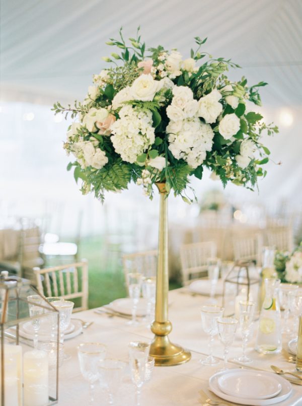 White And Gold Wedding Table Styling