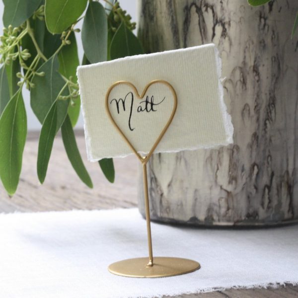 gold wedding name cards holders