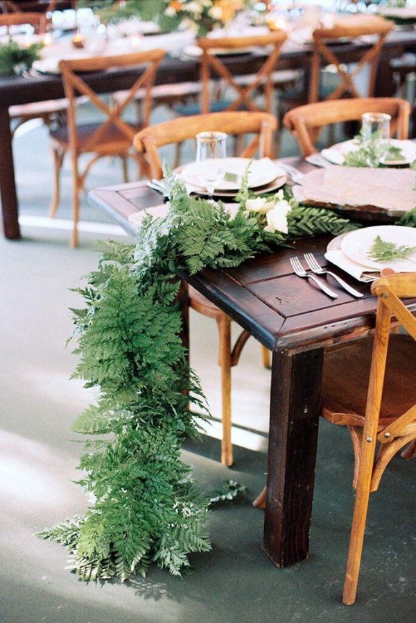 Fabulous fern wedding ideas - wedding table garlands