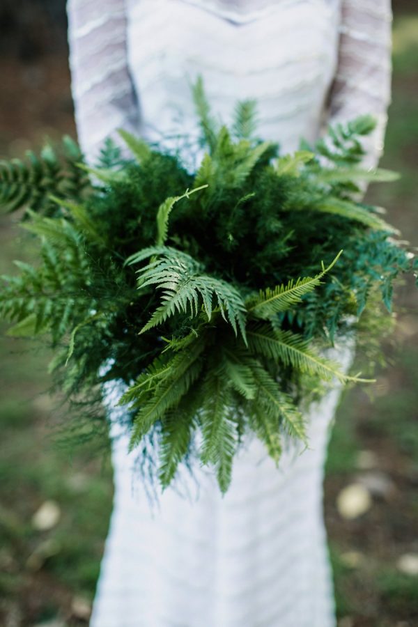 Fabulous fern wedding ideas - green fern foliage bouquet