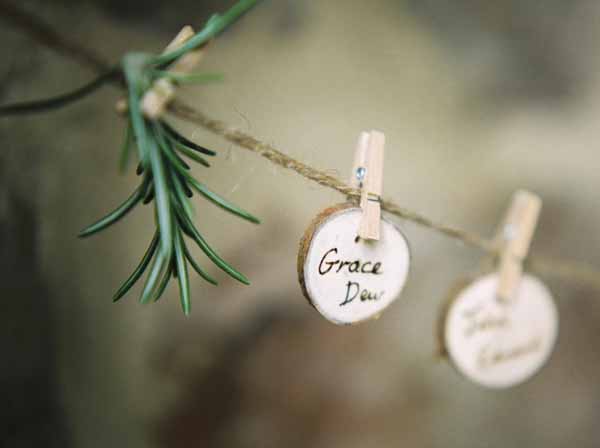 Rustic Elegant Wedding Ideas - Tree Slice and Escort Card Ideas